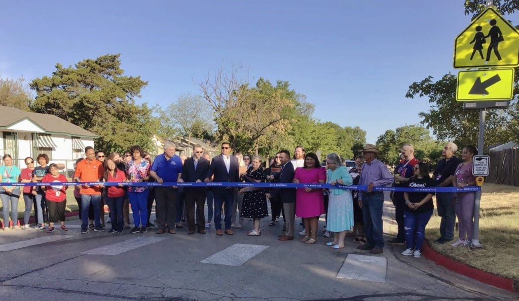 Ribbon-cutting ceremony at crosswalk in Wichita Falls, Texas