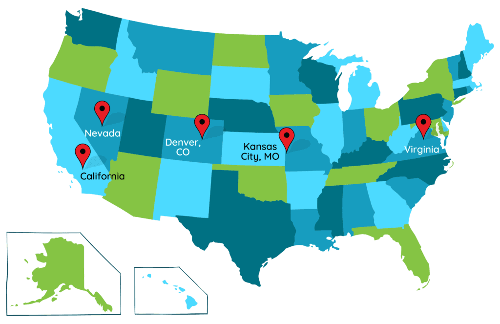 Map of US showing places with decriminalizing walking.