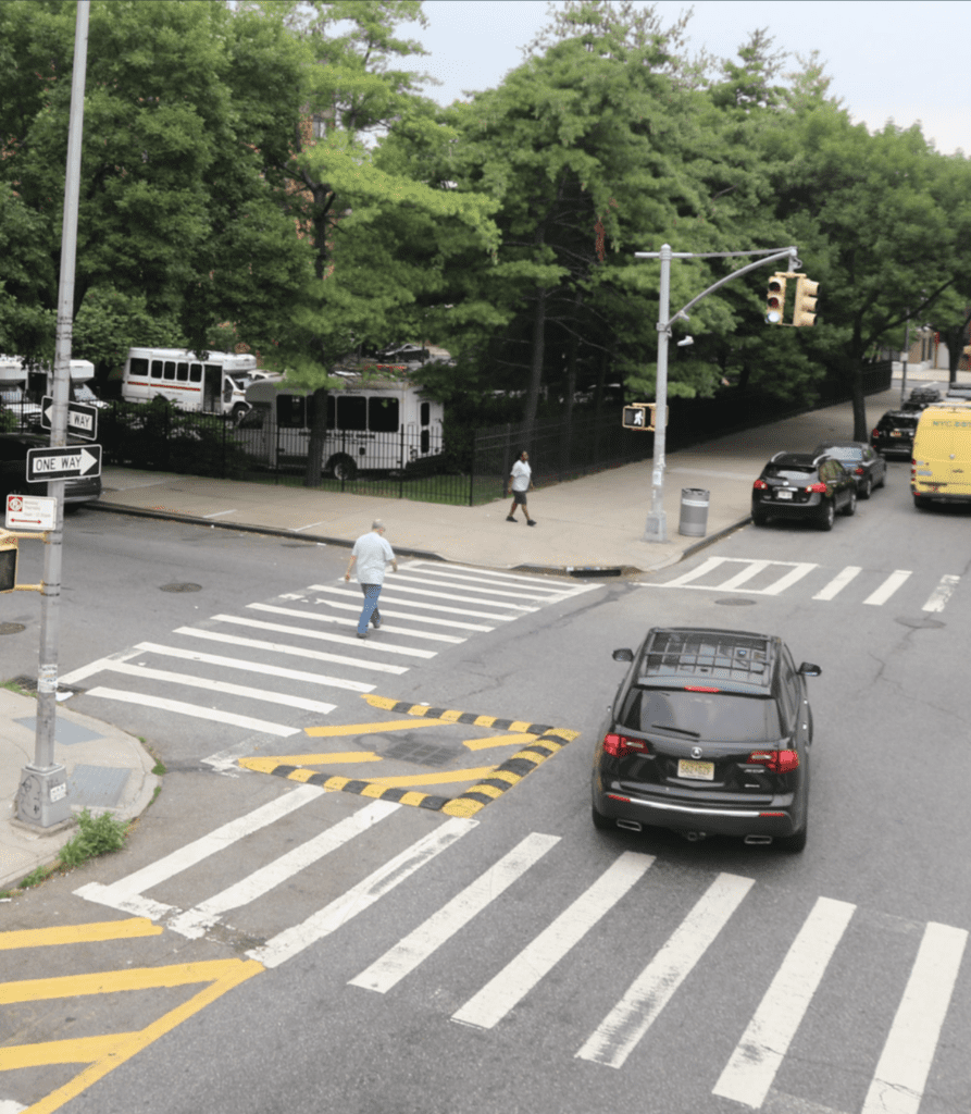 Vehicle turning a small corner