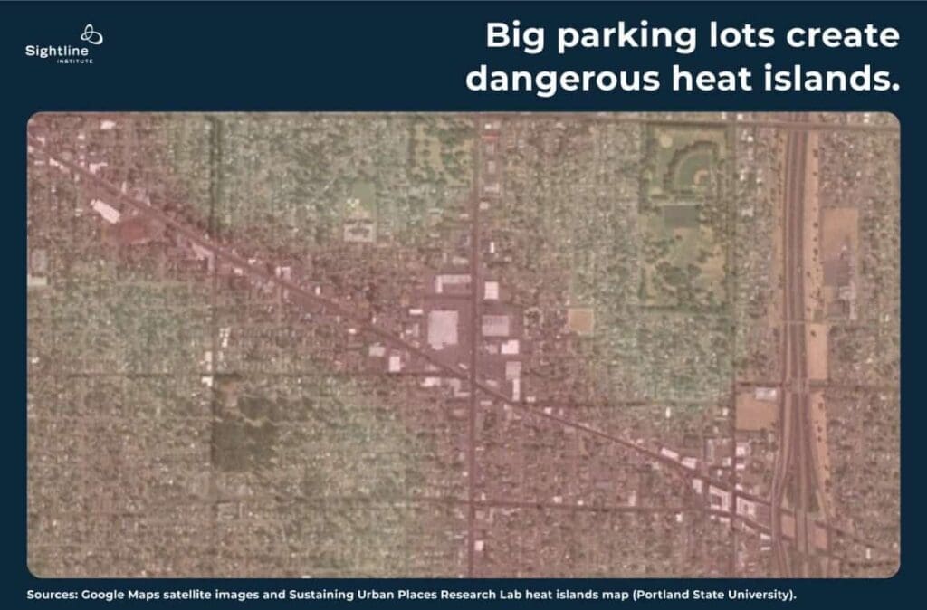 heat map of the area along a highway and an arterial road